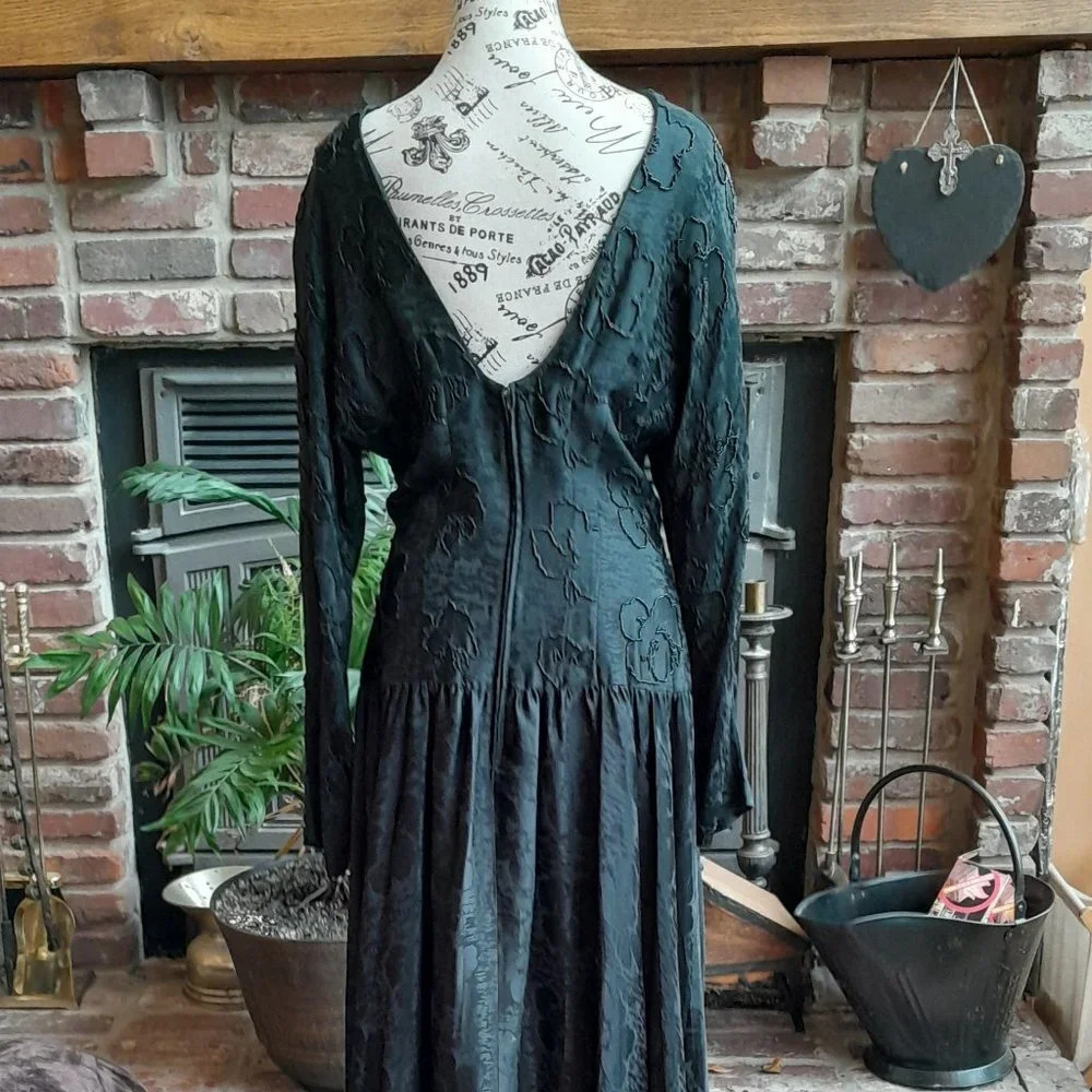 Vintage Jessica Young Beaded Silk Black Dress - Picture 3 of 7